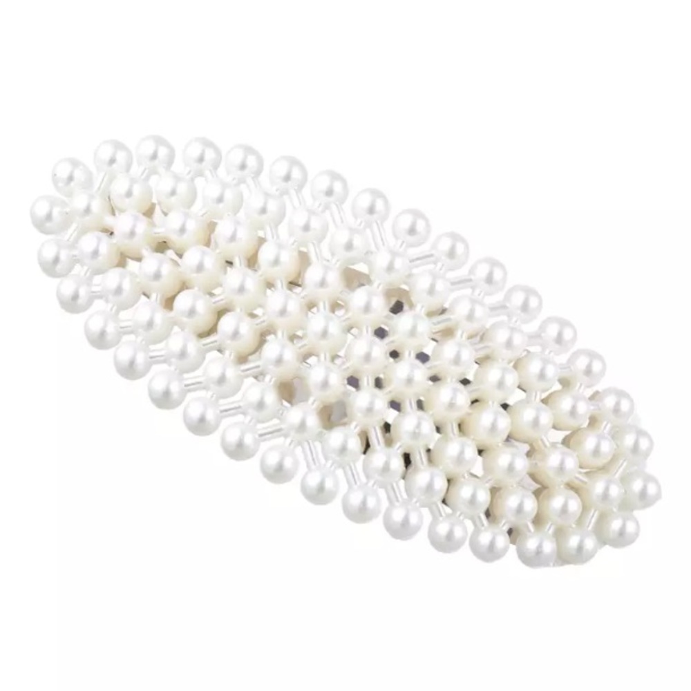 ⚜️[𝟯/$𝟭𝟯]⚜️Silver Pearl Hair Clip Barrette NEW - Picture 4 of 8